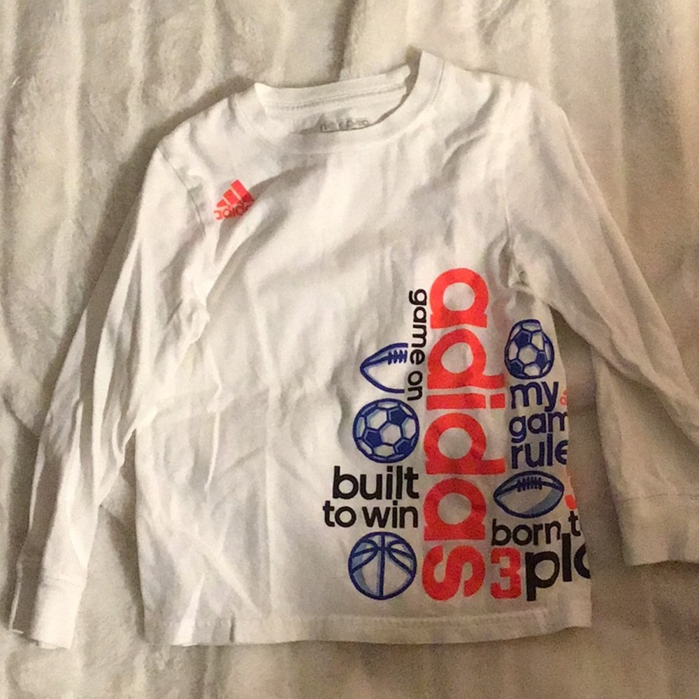 Adidas boys long sleeve white